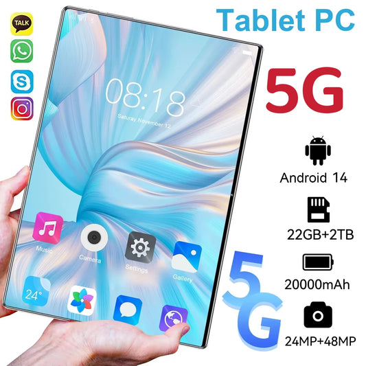 2025 New Original Global Version Tablet Android Pad 15 Pro 16GB+1TB Snapdragon 870 Tablets PC 5G Dual SIM Card WIFI HD 4K Mi Tab