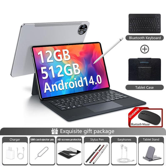 2025 New Android Tablet, 2-In-1, 512GB Storage, 10.1-Inch Display, Snapdragon 888 Processor, 5G Wi-Fi, Bluetooth 5.0, 32MP Rear Camera, GPS, Mouseincludes Keyboard & Case, Smartphone Tablet Deal